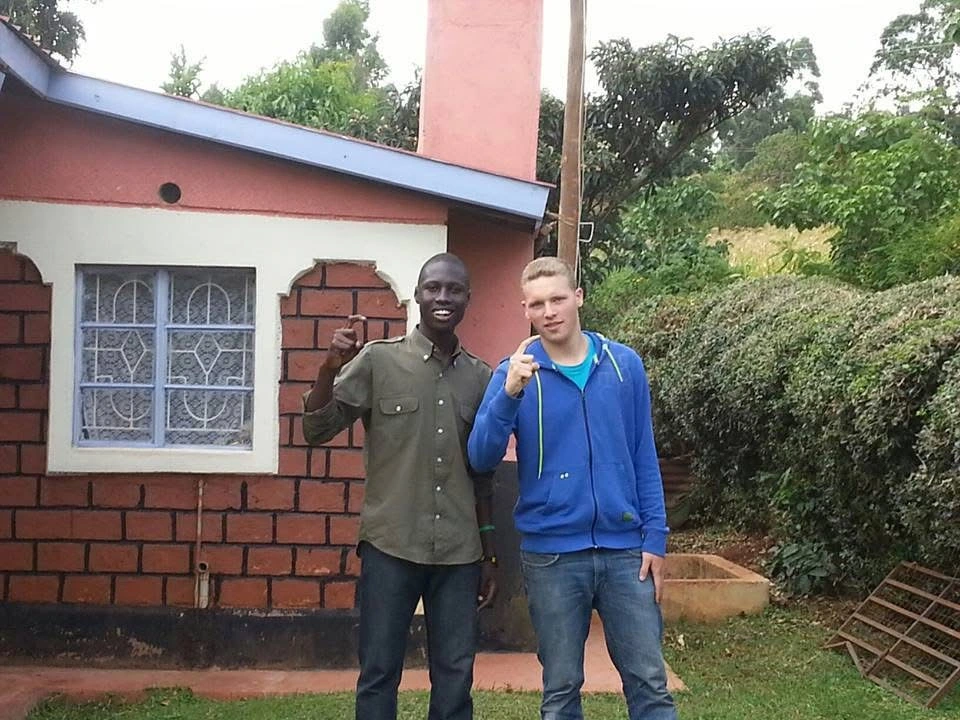 Hudson and a friend in Kenya